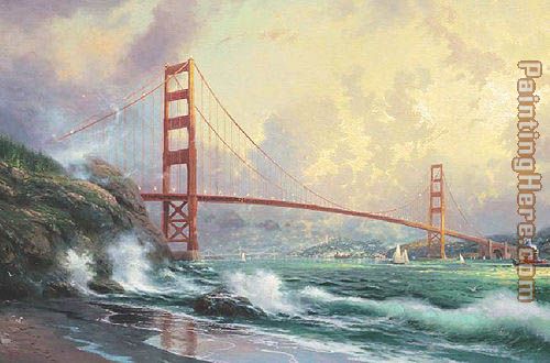 Golden Gate Bridge San Francisco painting - Thomas Kinkade Golden Gate Bridge San Francisco art painting